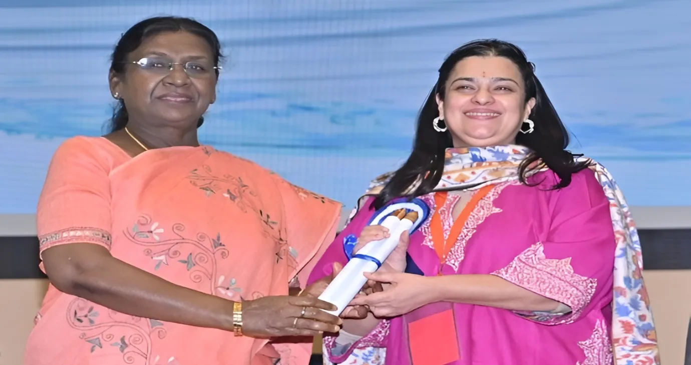छठे राष्ट्रीय जल पुरस्कार-2024 में हरियाणा को मिला तृतीय स्थान, राष्ट्रपति द्रौपदी मुर्मू ने मंत्री श्रुति चौधरी को किया सम्मानित