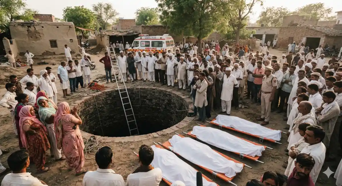 झज्जर में बड़ा हादसा: बछड़े को बचाने कुएं में उतरे चार लोगों की जहरीली गैस से दम घुटने से मौत, गांव में पसरा मातम