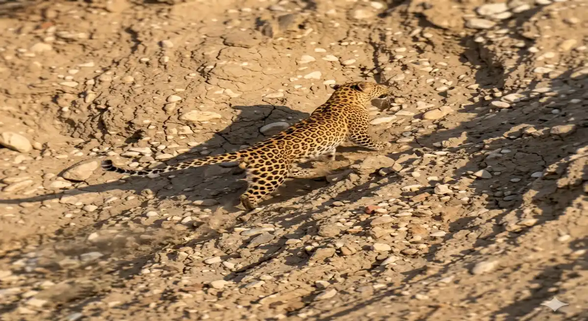 आबादी के करीब मंडराया तेंदुआ, शिकार मुंह में दबोचे दिखा, प्रतापनगर के मांडेवाला गऊशाला क्षेत्र में दहशत